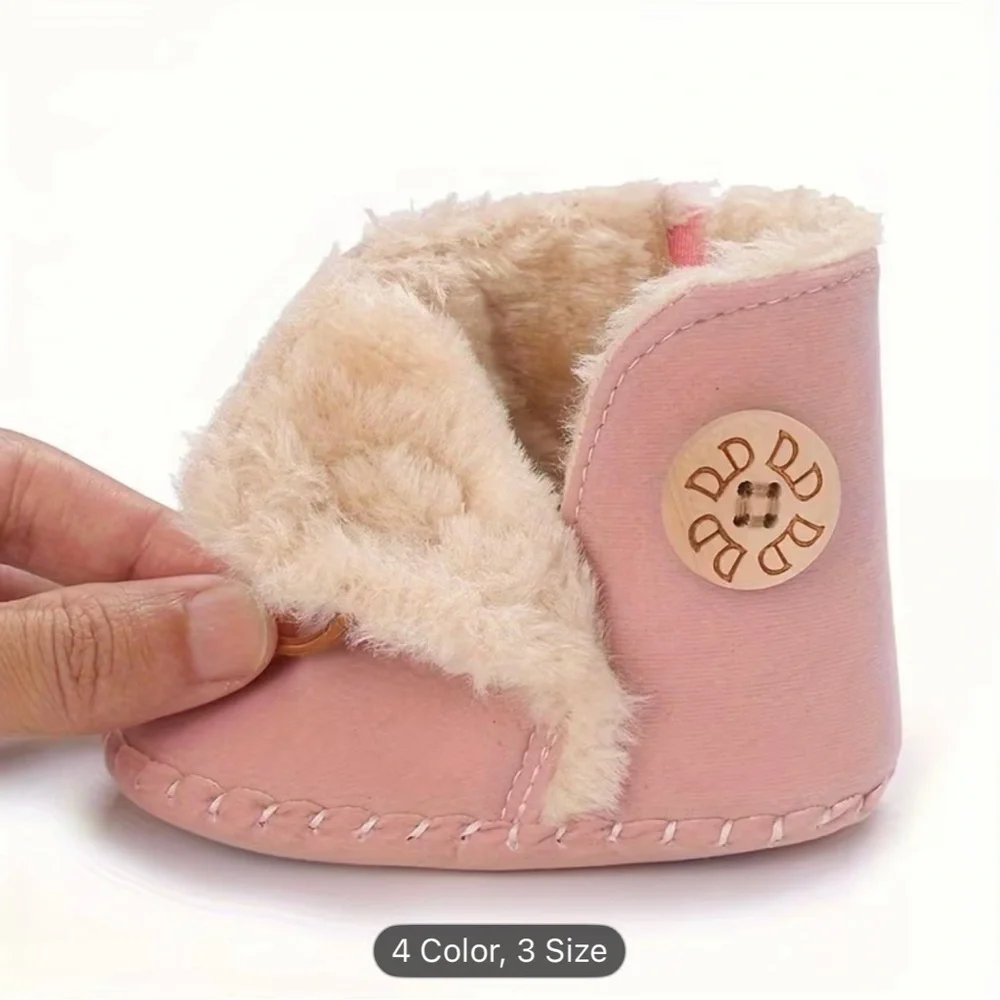 New Infant Toddler Baby Tan Brown Faux Fur Lined Boots Moccasins Sz 5T